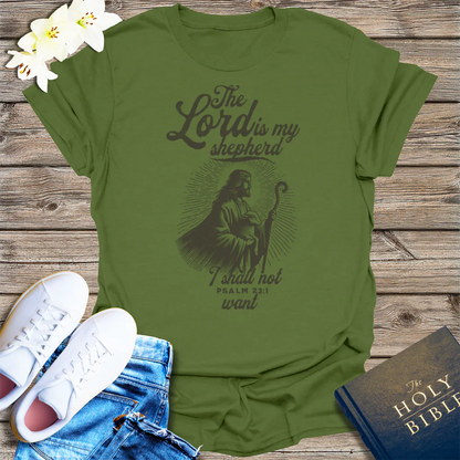 The Lord Is My Shepherd T-Shirt - Military Green