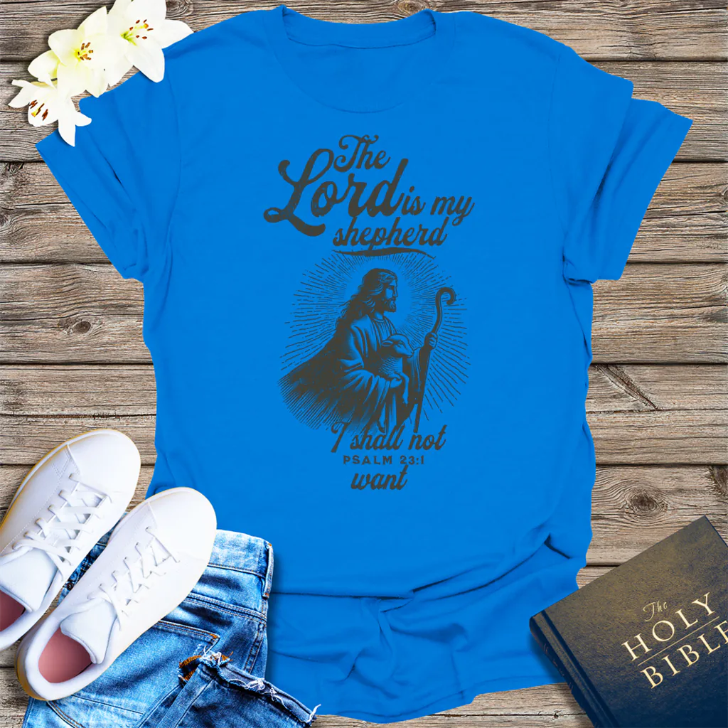 The Lord Is My Shepherd T-Shirt - Royal