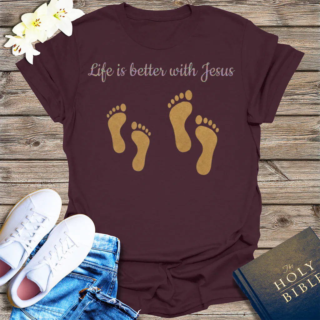 Life Is Better with Jesus T-Shirt - Dark Chocolate