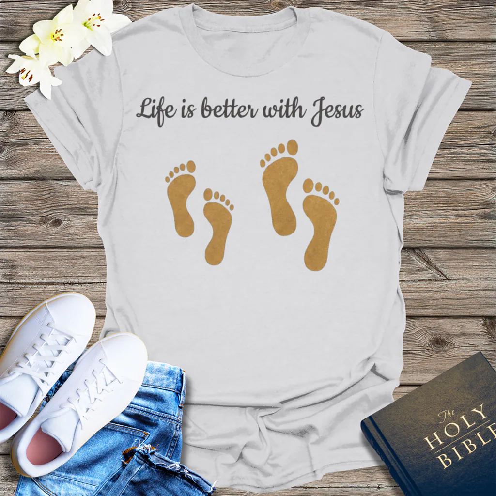 Life Is Better with Jesus T-Shirt - Ice Grey