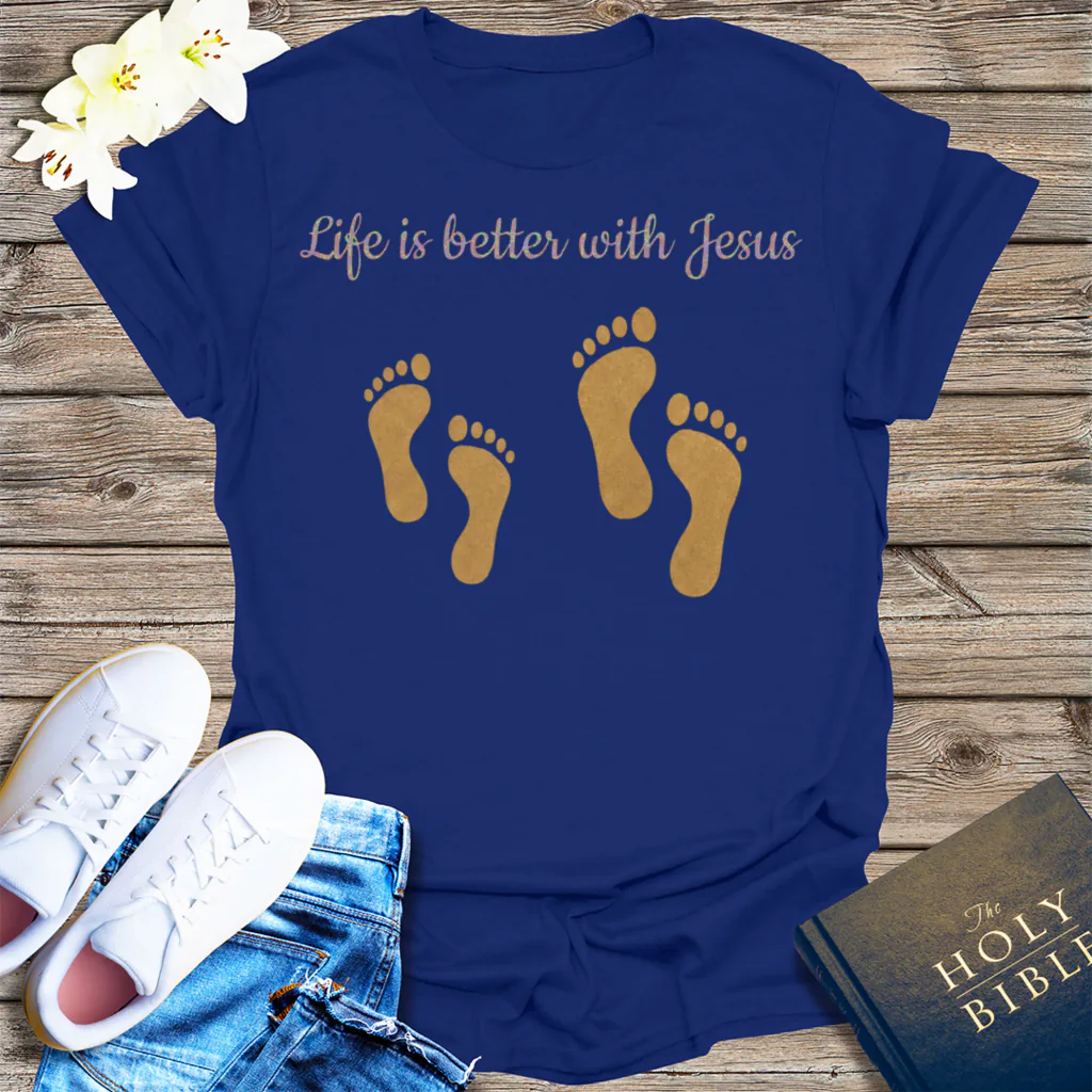 Life Is Better with Jesus T-Shirt - Navy
