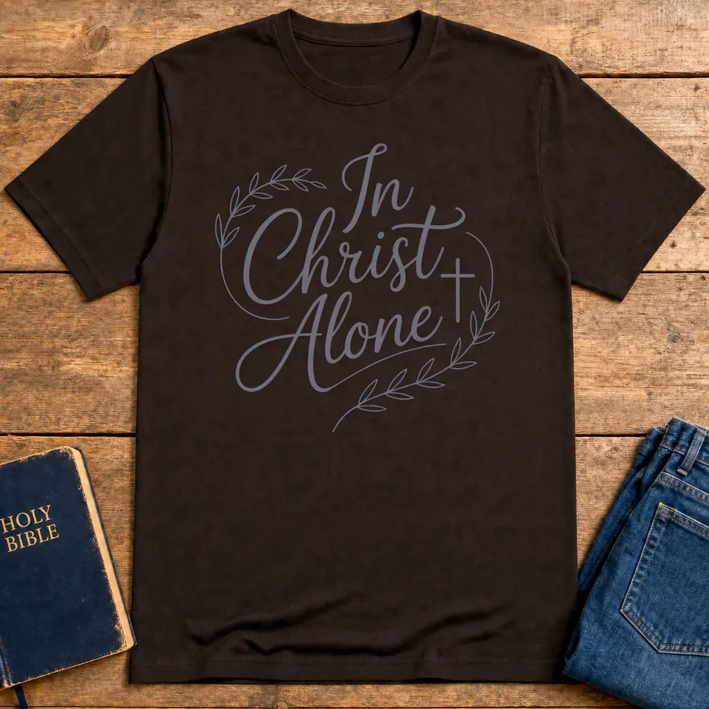 In Christ Alone T-Shirt - Dark Chocolate