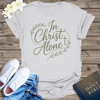 In Christ Alone T-Shirt - Ice Grey