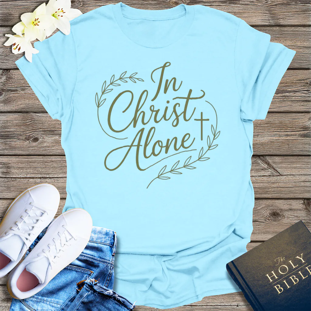 In Christ Alone T-Shirt - Light Blue