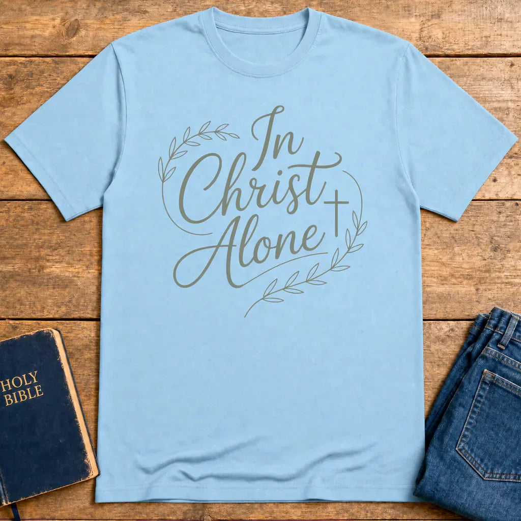 In Christ Alone T-Shirt - Light Blue