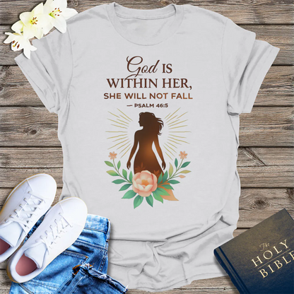 God Is Within Her T-Shirt - Ice Grey