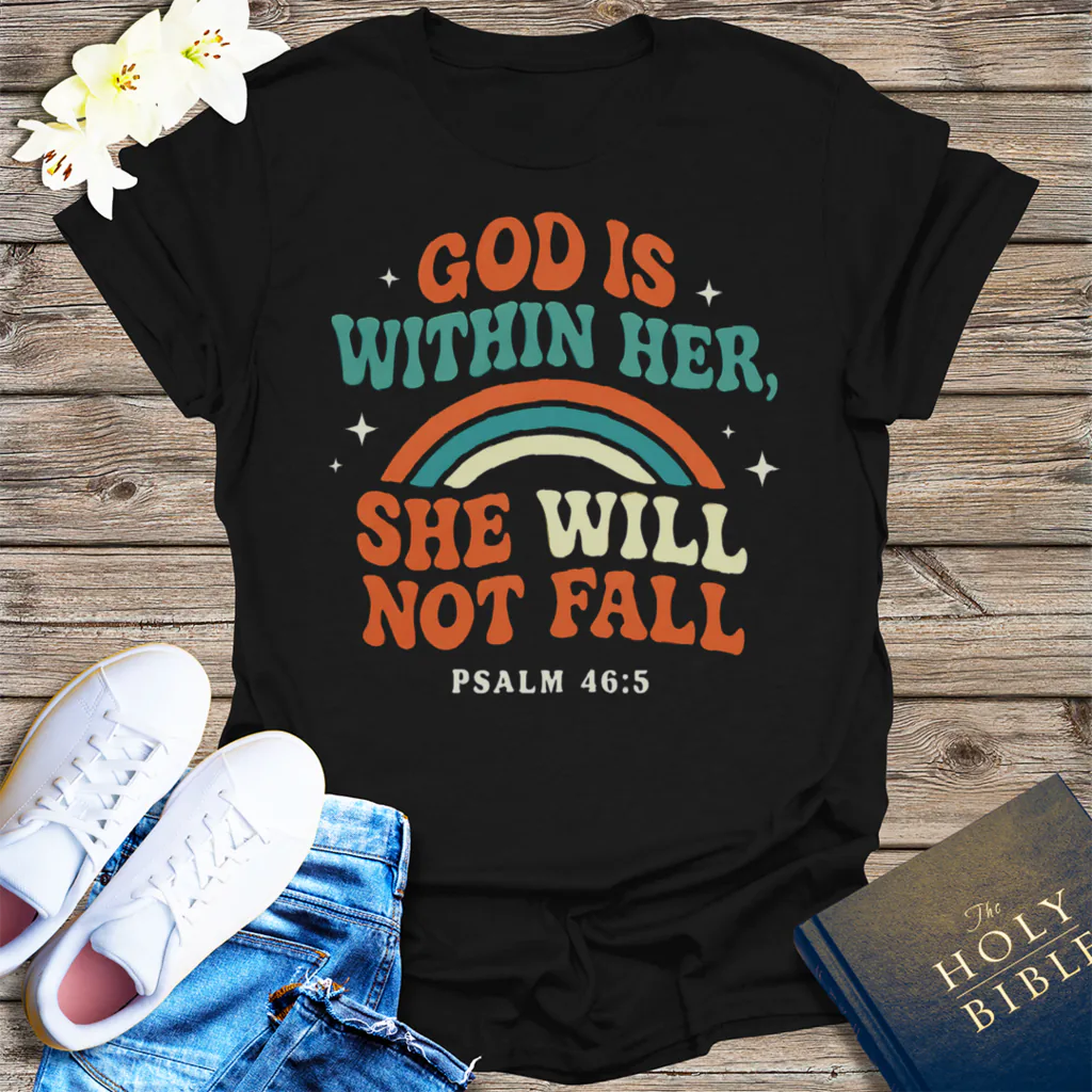 She Will Not Fall T-Shirt - Black