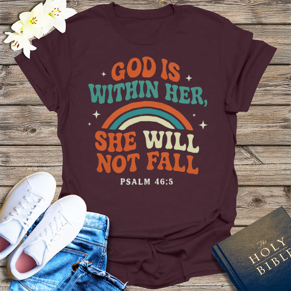 She Will Not Fall T-Shirt - Dark Chocolate