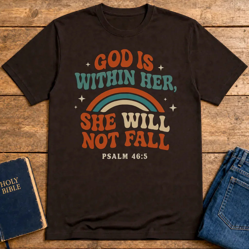 She Will Not Fall T-Shirt - Dark Chocolate