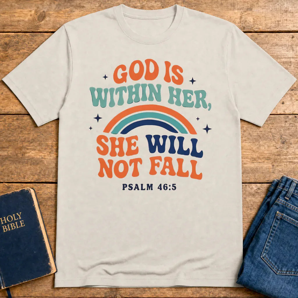 She Will Not Fall T-Shirt - Ice Grey