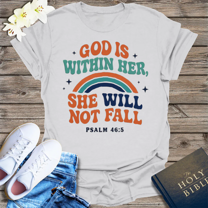 She Will Not Fall T-Shirt - Ice Grey