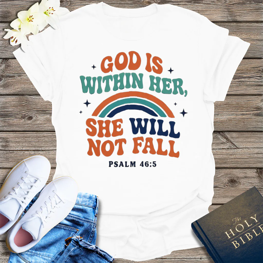 She Will Not Fall T-Shirt - White