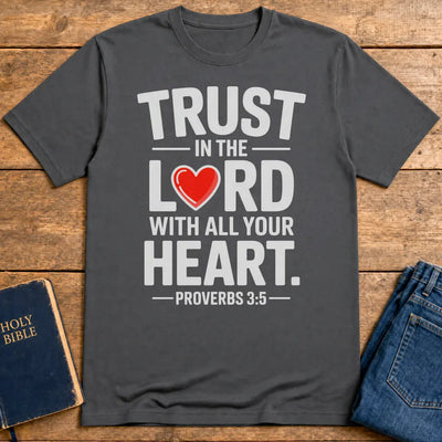 Trust in the Lord Heart T-Shirt - Charcoal