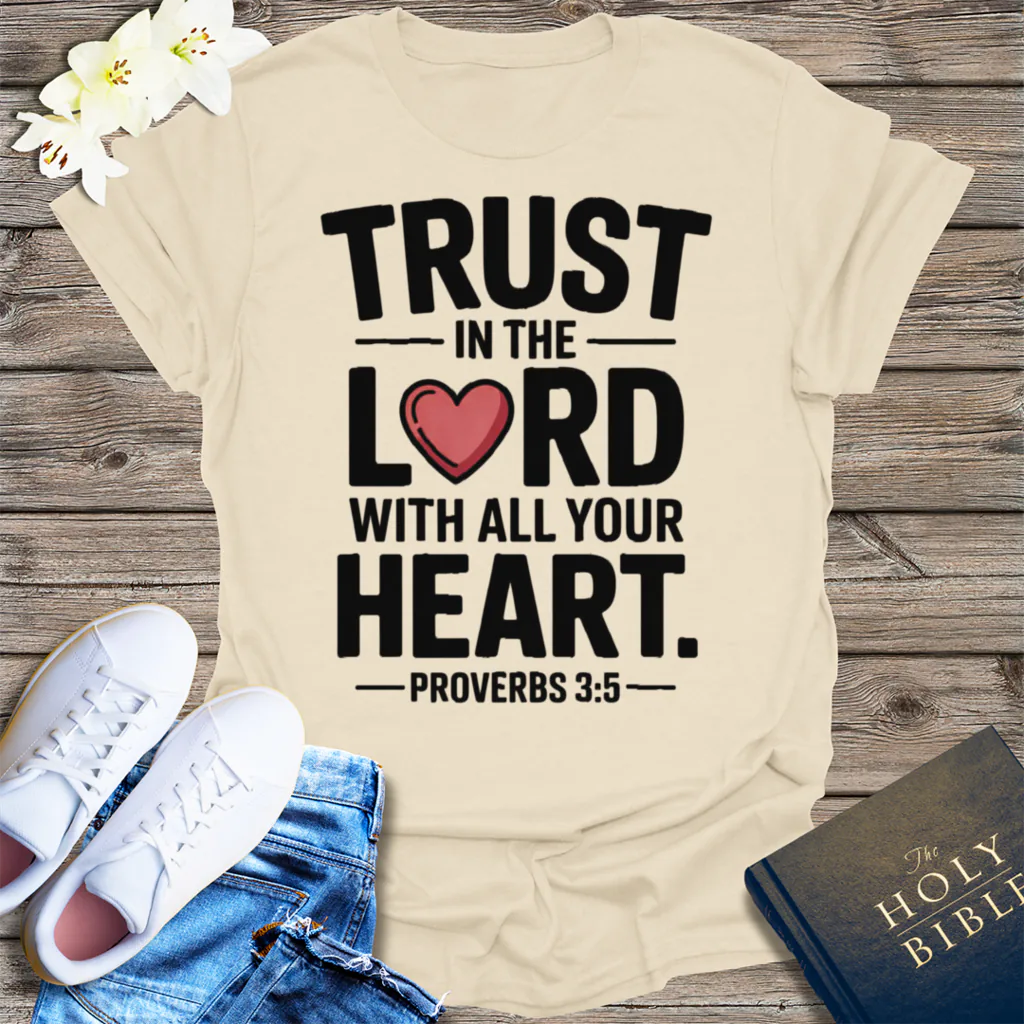 Trust in the Lord Heart T-Shirt - Natural