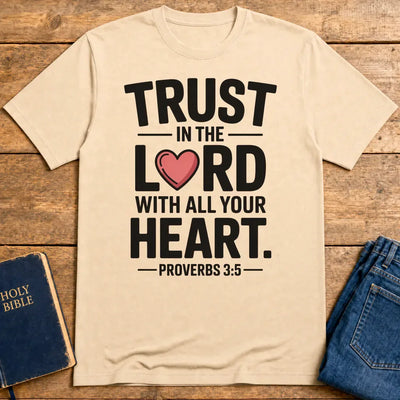 Trust in the Lord Heart T-Shirt - Natural