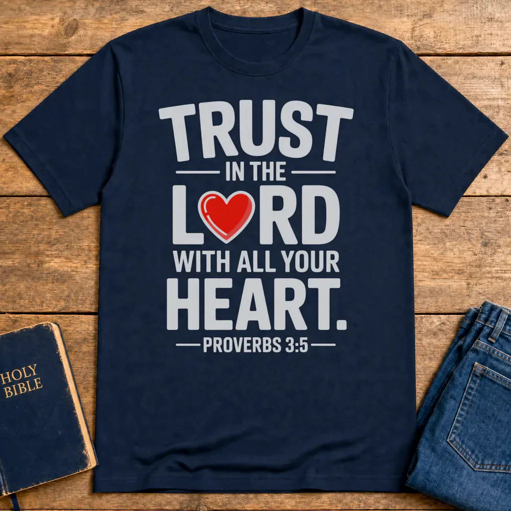 Trust in the Lord Heart T-Shirt - Navy