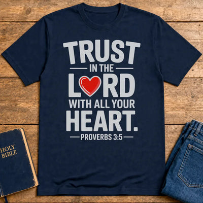 Trust in the Lord Heart T-Shirt - Navy
