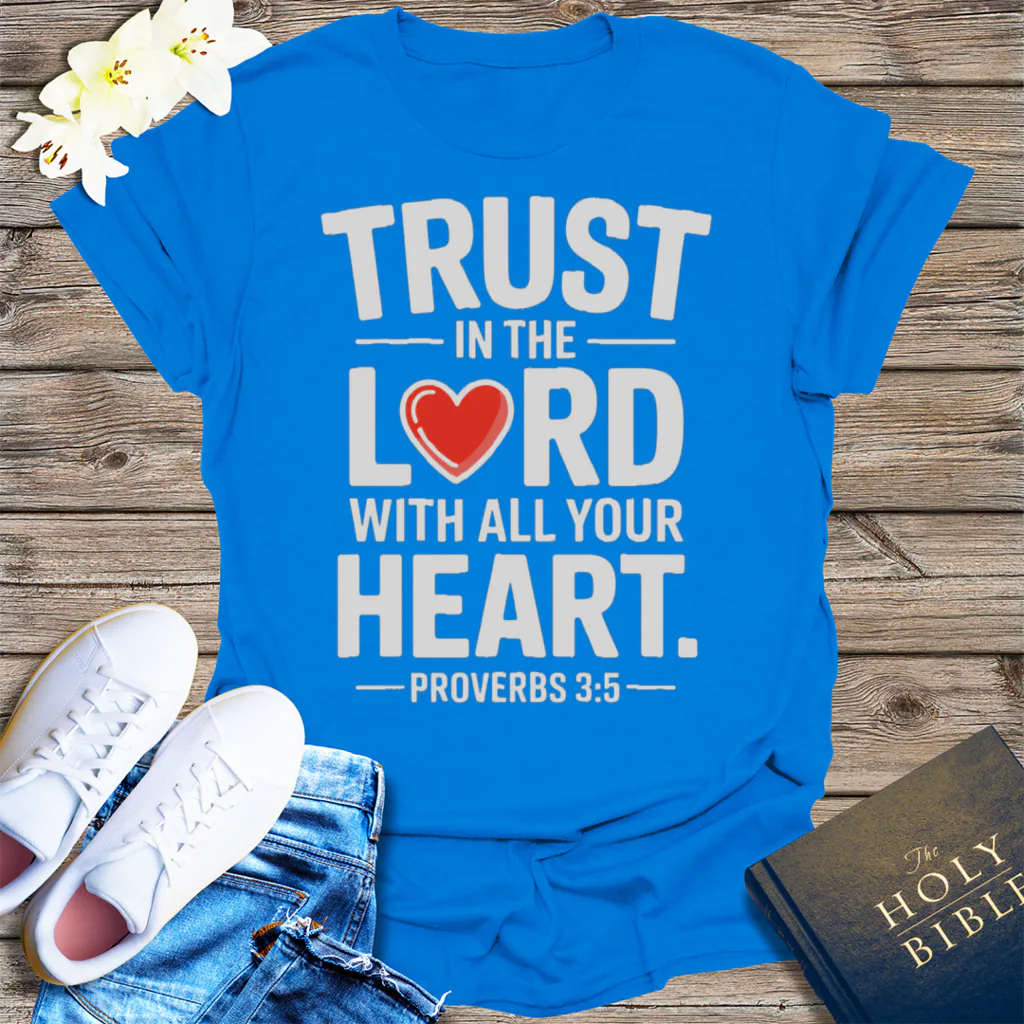 Trust in the Lord Heart T-Shirt - Royal