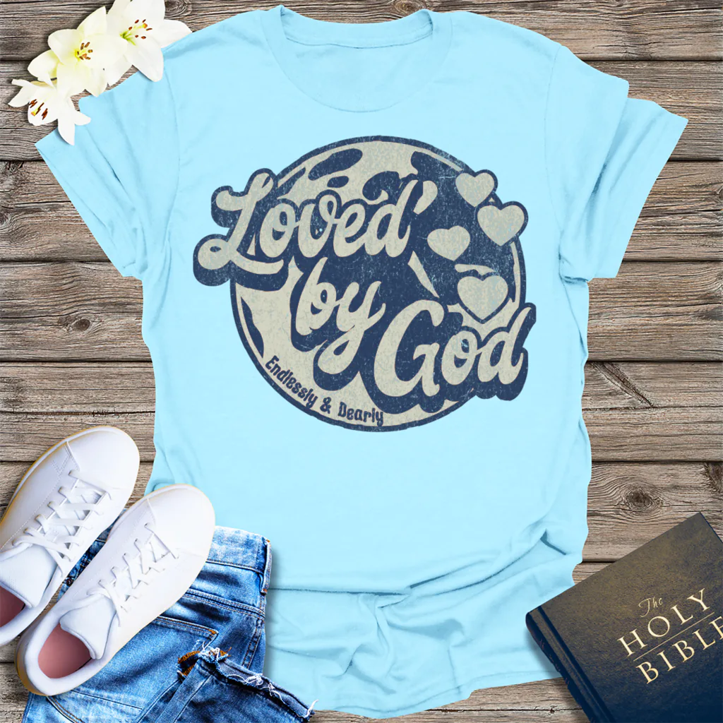 Loved by God T-Shirt - Light Blue
