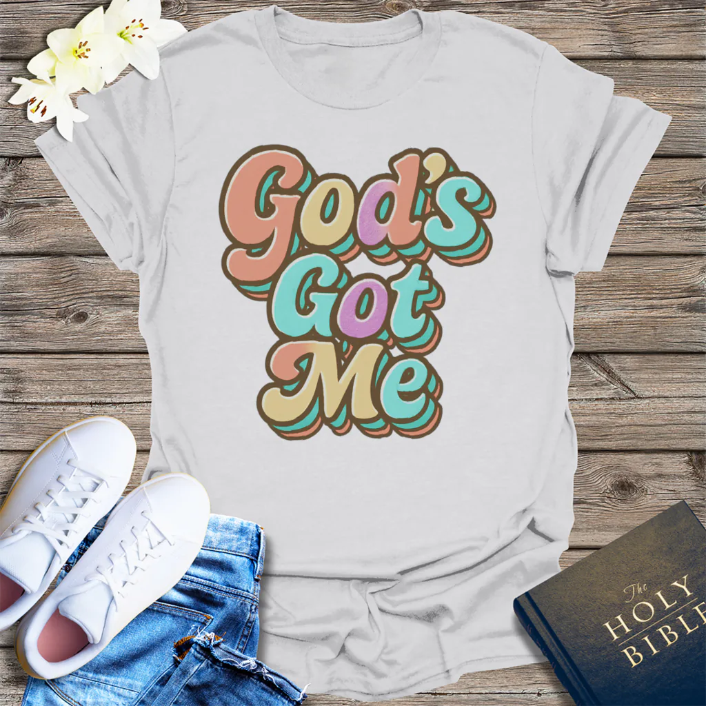 God's Got Me T-Shirt - Ice Grey