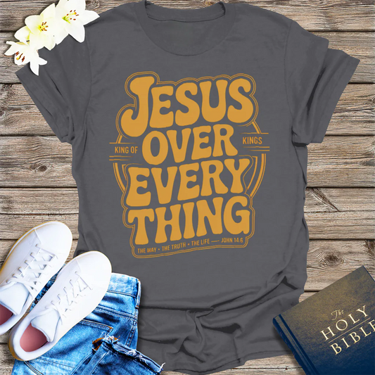 Jesus Over Everything T-Shirt - Charcoal
