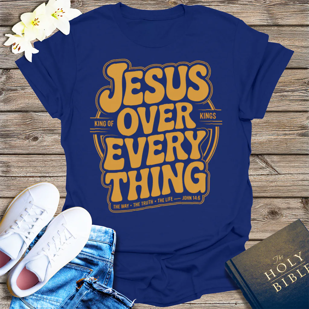 Jesus Over Everything T-Shirt - Navy