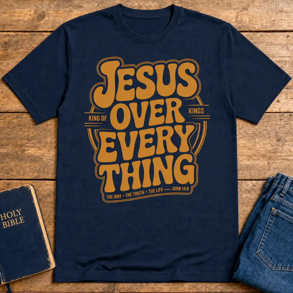 Jesus Over Everything T-Shirt - Navy