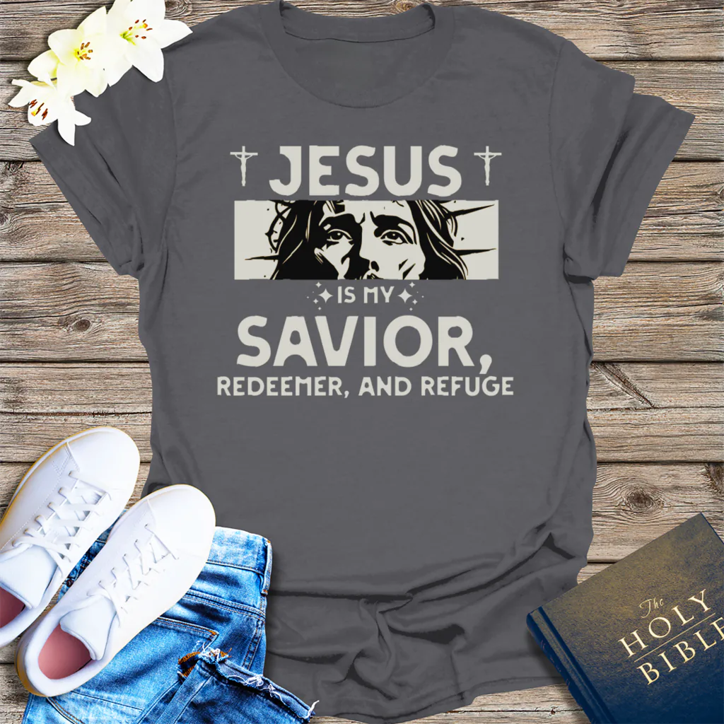 Jesus Is My Savior T-Shirt - Charcoal