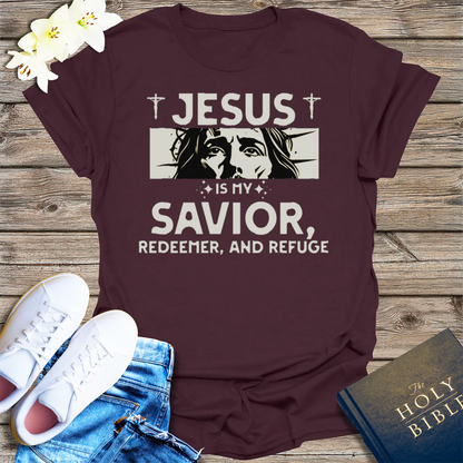 Jesus Is My Savior T-Shirt - Dark Chocolate