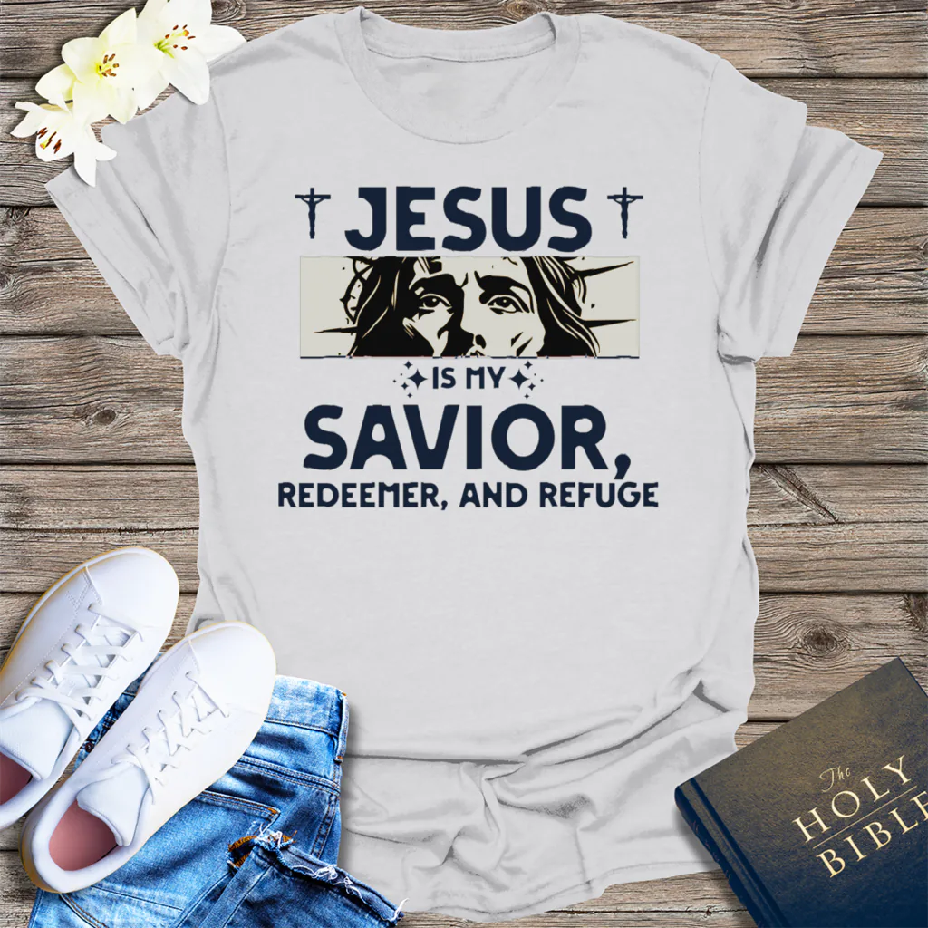 Jesus Is My Savior T-Shirt - Ice Grey