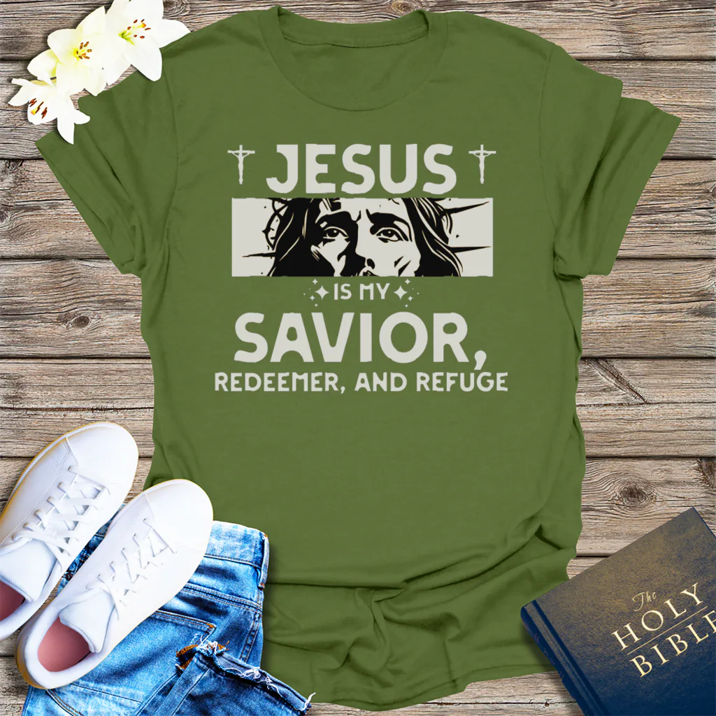 Jesus Is My Savior T-Shirt - Military Green