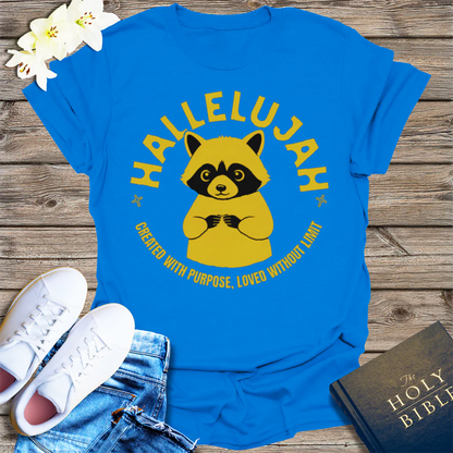 Hallelujah Raccoon T-Shirt - Royal