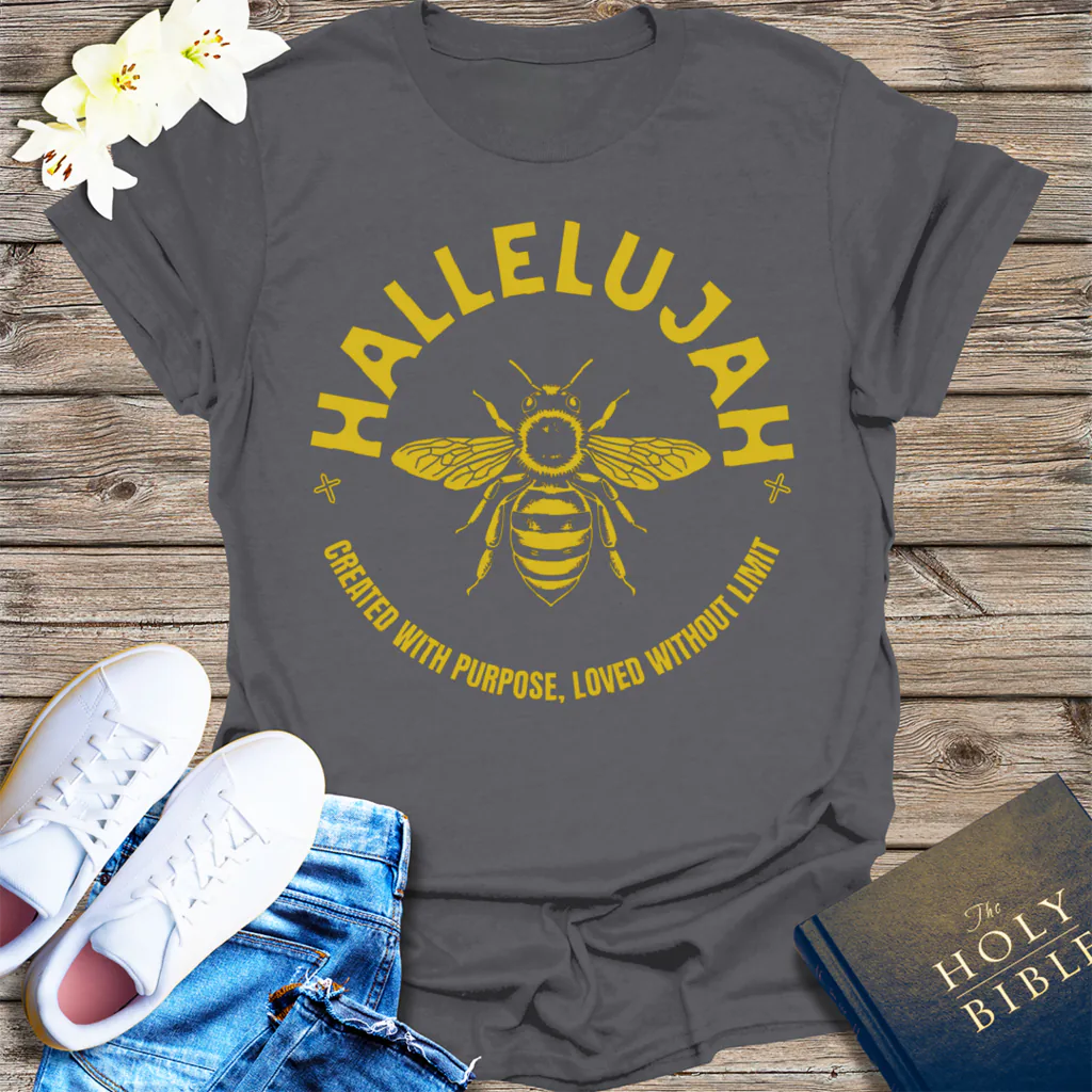 Hallelujah Bee Purpose T-Shirt - Charcoal