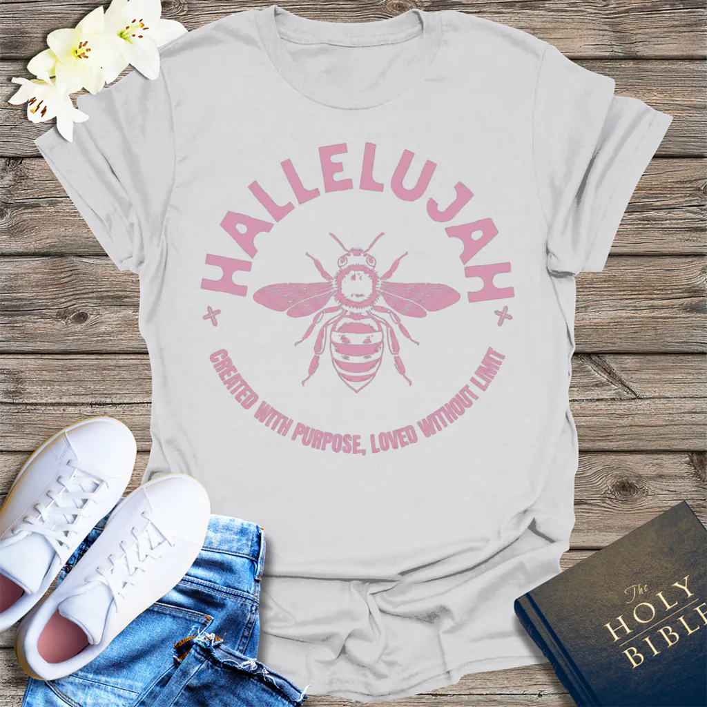 Hallelujah Bee Purpose T-Shirt - Ice Grey