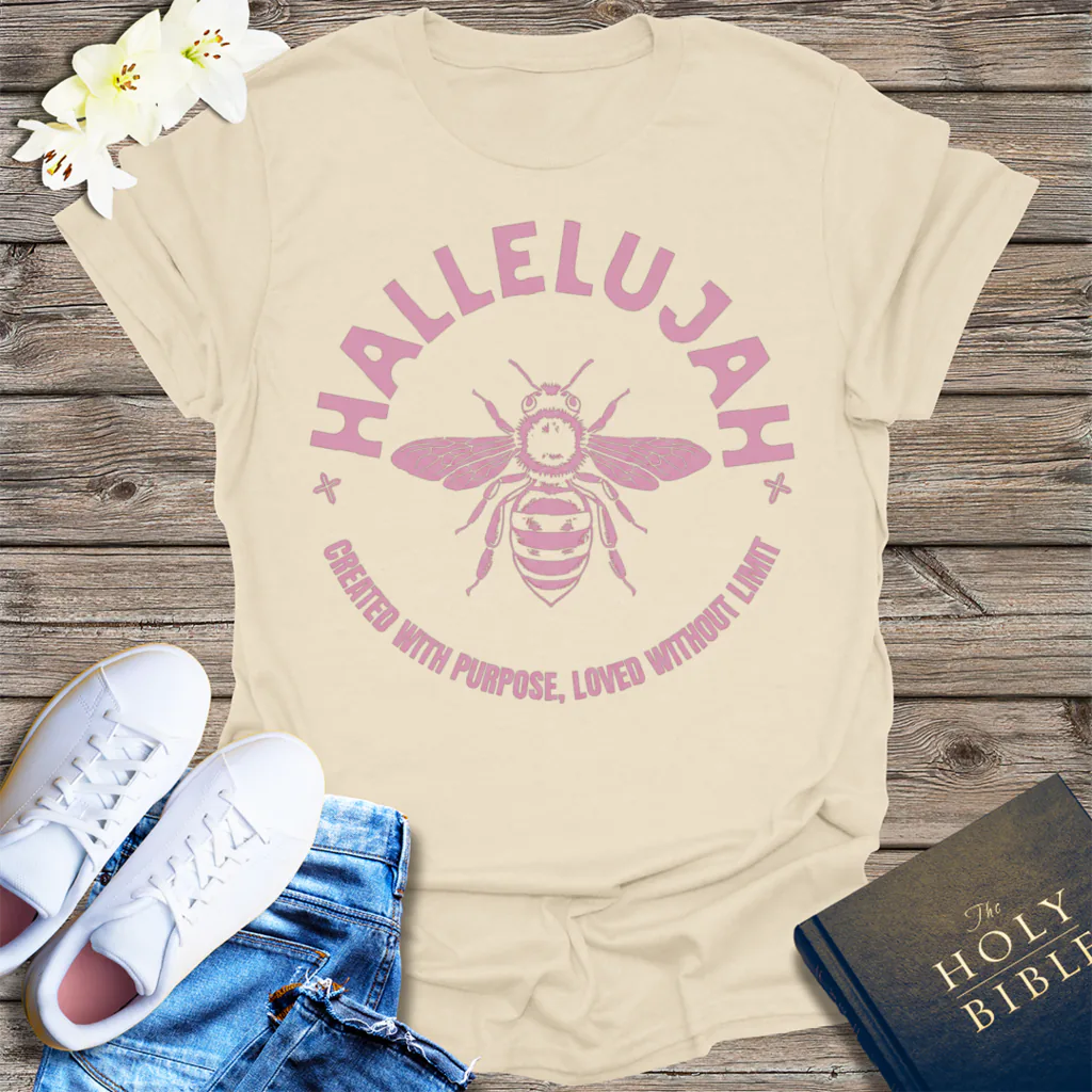Hallelujah Bee Purpose T-Shirt - Natural