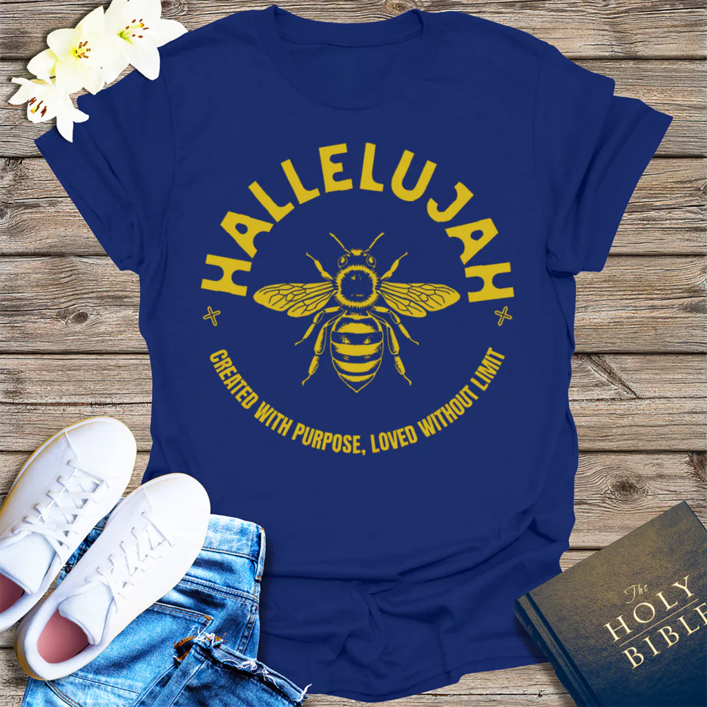 Hallelujah Bee Purpose T-Shirt - Navy