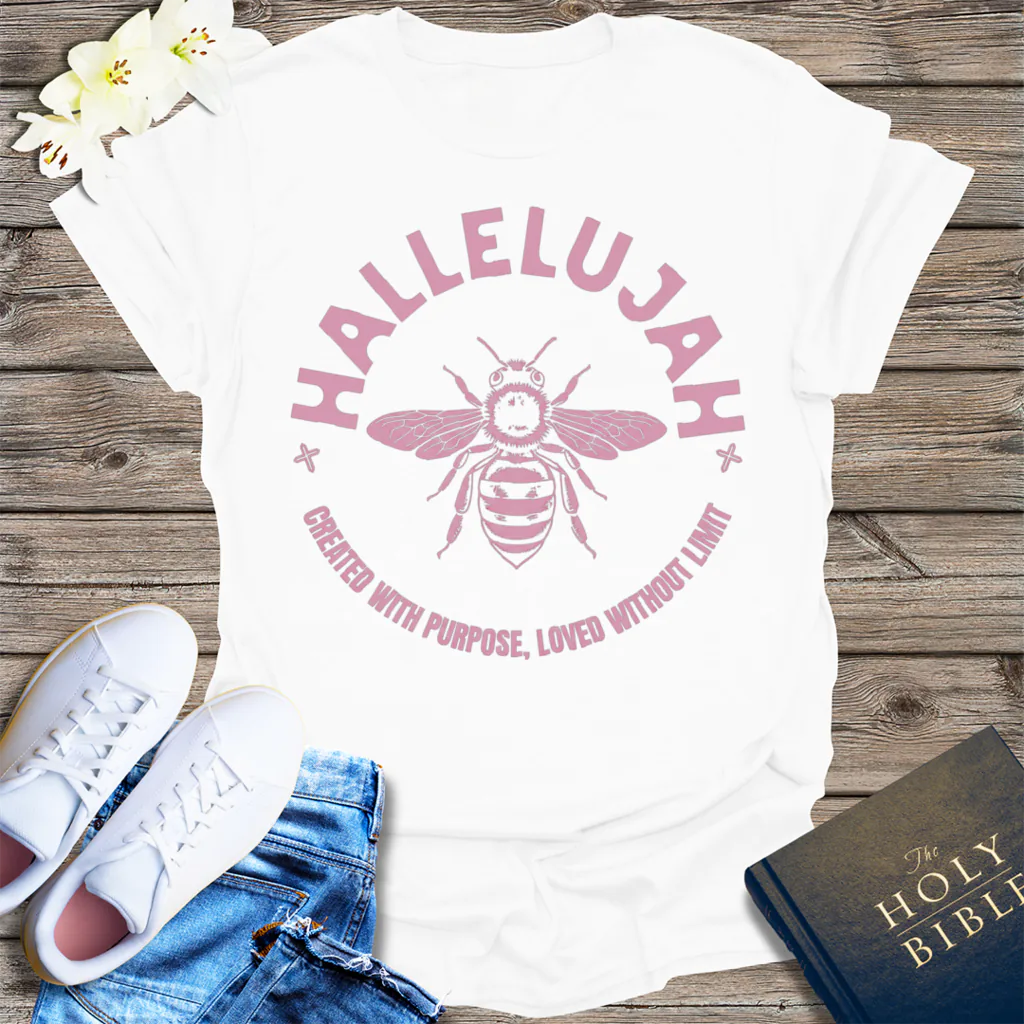 Hallelujah Bee Purpose T-Shirt - White