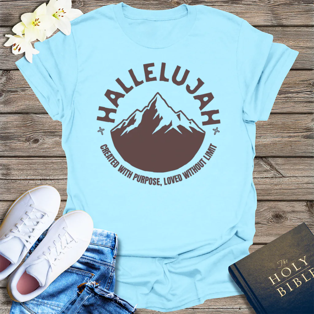 Hallelujah Mountain T-Shirt - Light Blue