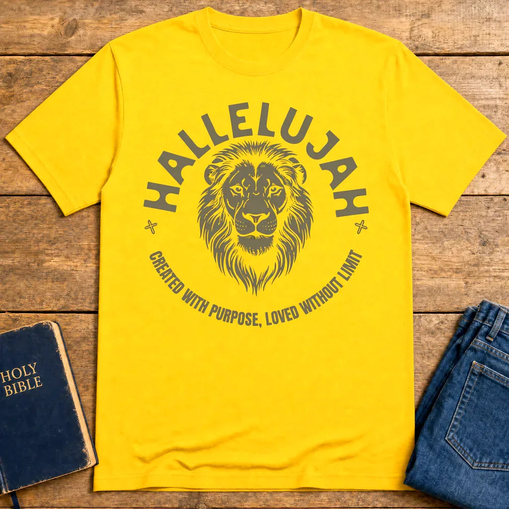 Hallelujah Lion of Purpose T-Shirt - Daisy
