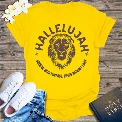 Hallelujah Lion of Purpose T-Shirt - Daisy