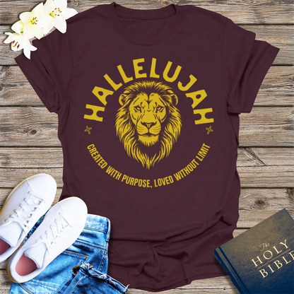 Hallelujah Lion of Purpose T-Shirt - Dark Chocolate