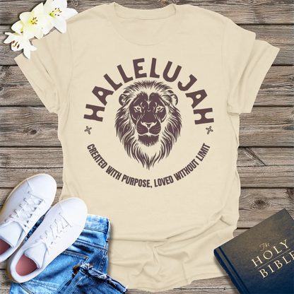 Hallelujah Lion of Purpose T-Shirt - Natural