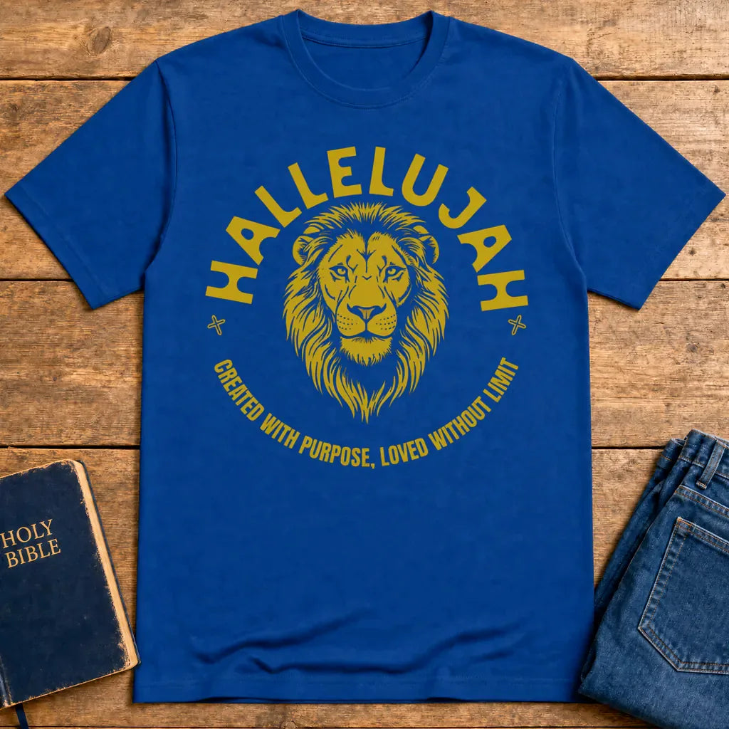 Hallelujah Lion of Purpose T-Shirt - Royal