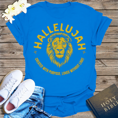 Hallelujah Lion of Purpose T-Shirt - Royal