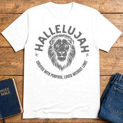 Hallelujah Lion of Purpose T-Shirt - White