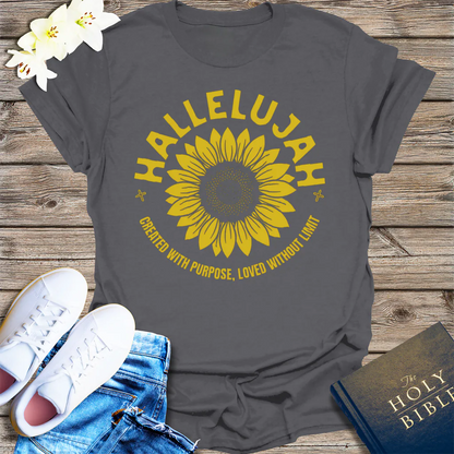 Hallelujah Sunflower T-Shirt - Charcoal
