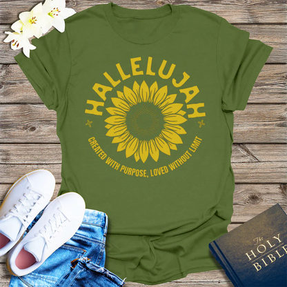 Hallelujah Sunflower T-Shirt - Military Green