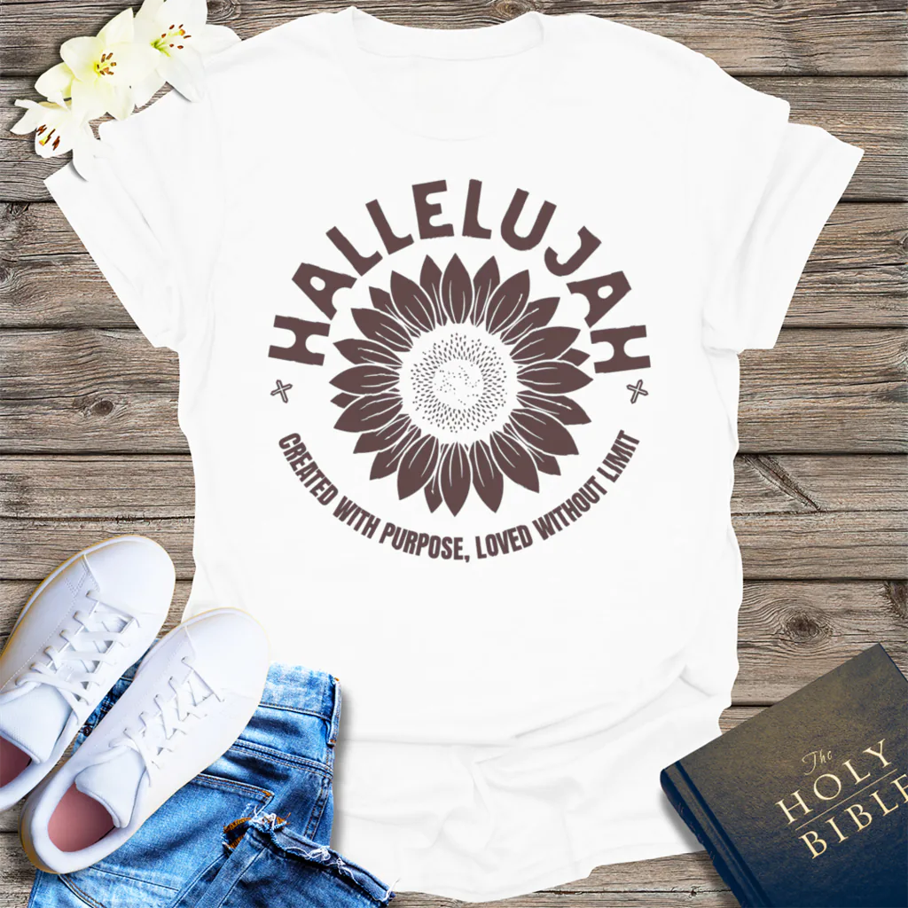 Hallelujah Sunflower T-Shirt - White