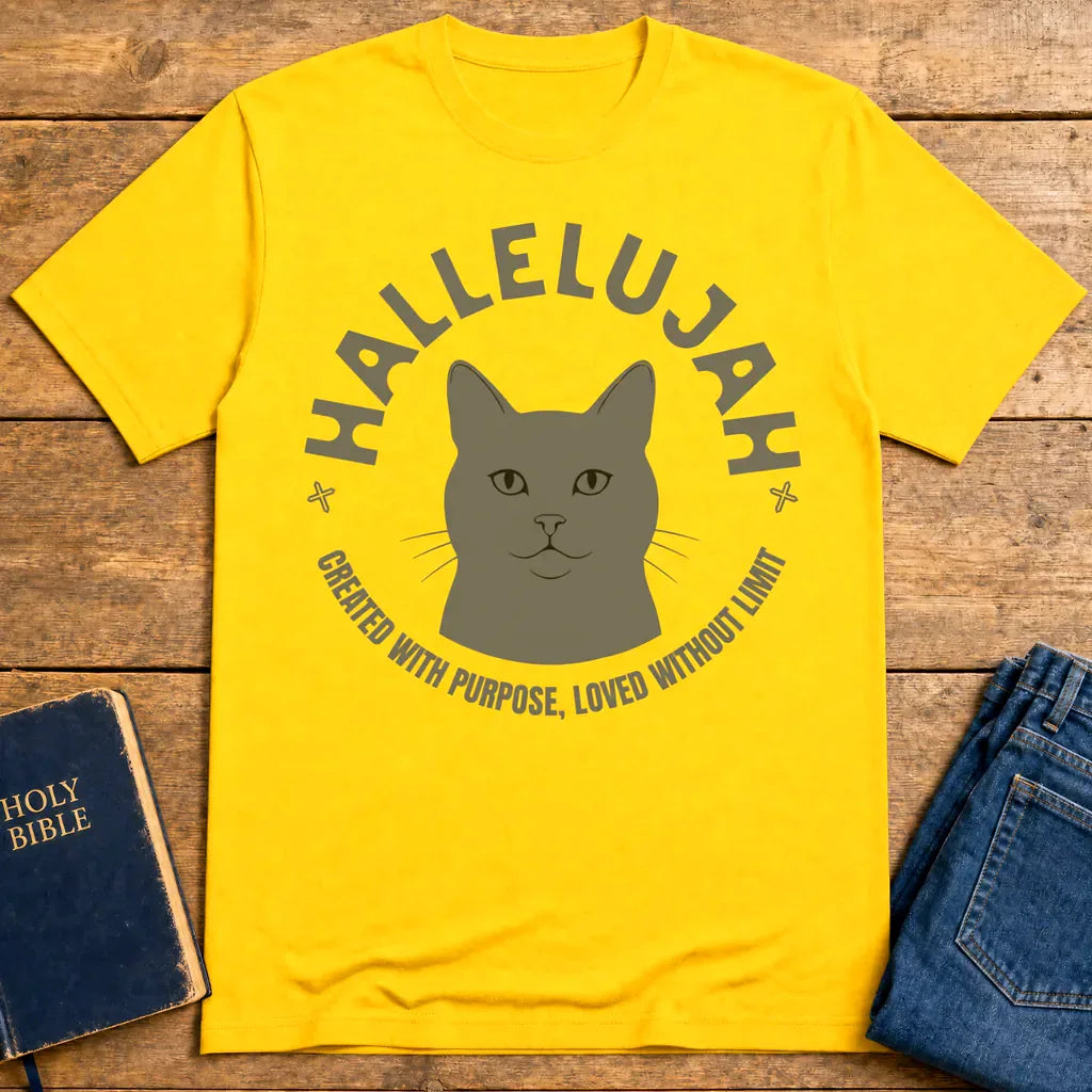 Hallelujah Cat T-Shirt - Daisy
