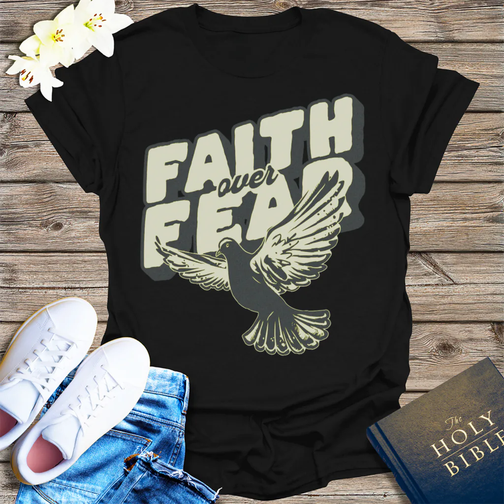 Faith Over Fear Dove T-Shirt - Black